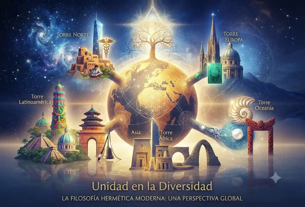 Imagen representando los cinco continentes para el post Filosofía hermética moderna