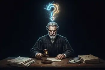 Imagen de un juez implacable y equivocado en sus juicios, para el post Juicio humano genético inevitable