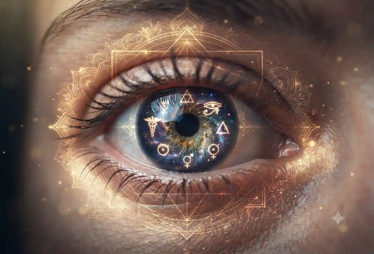 Imagen de un ojo cósmico para el post Cómo aplicar la Ley del Mentalismo del Kybalión en la vida diaria